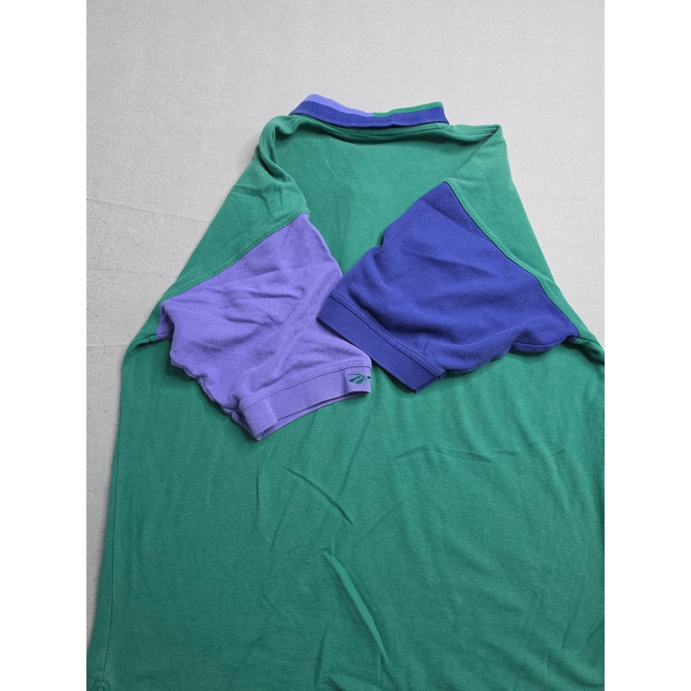 Vintage Reebok Golf Polo Shirt Mens Large Green 100% Cotton Resortwear Retro - Picture 7 of 7